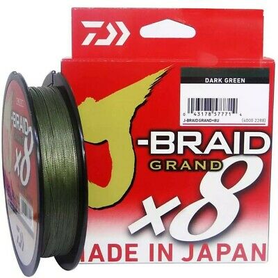 DAIWA J-BRAID X8 GRAND 300YD SPOOL BRAIDED LINE (Dark Green) – Moxy's Bait  & Tackle