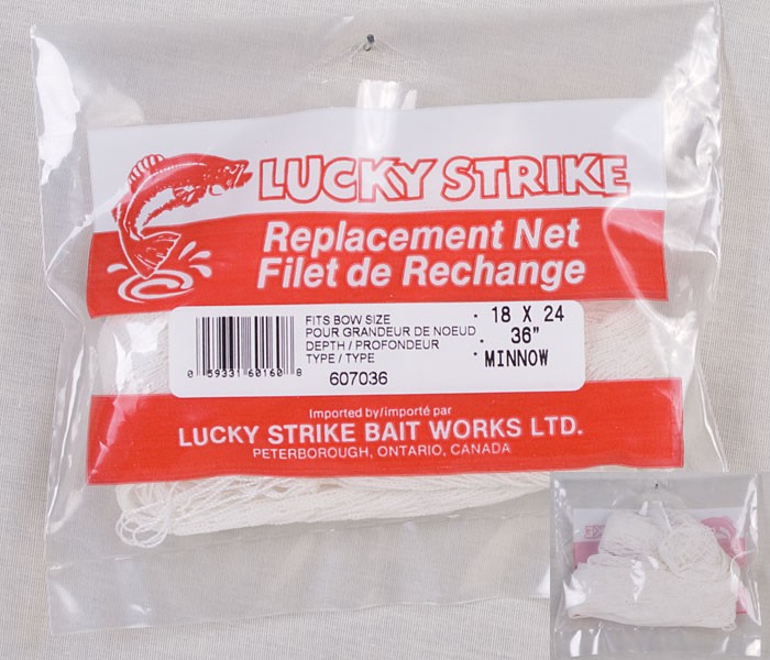 Lucky Strike Shad / Smelt / Replacement Net ~ hoop size: 18″ x 24″ ~ 36″  fine white mesh – Moxy's Bait & Tackle
