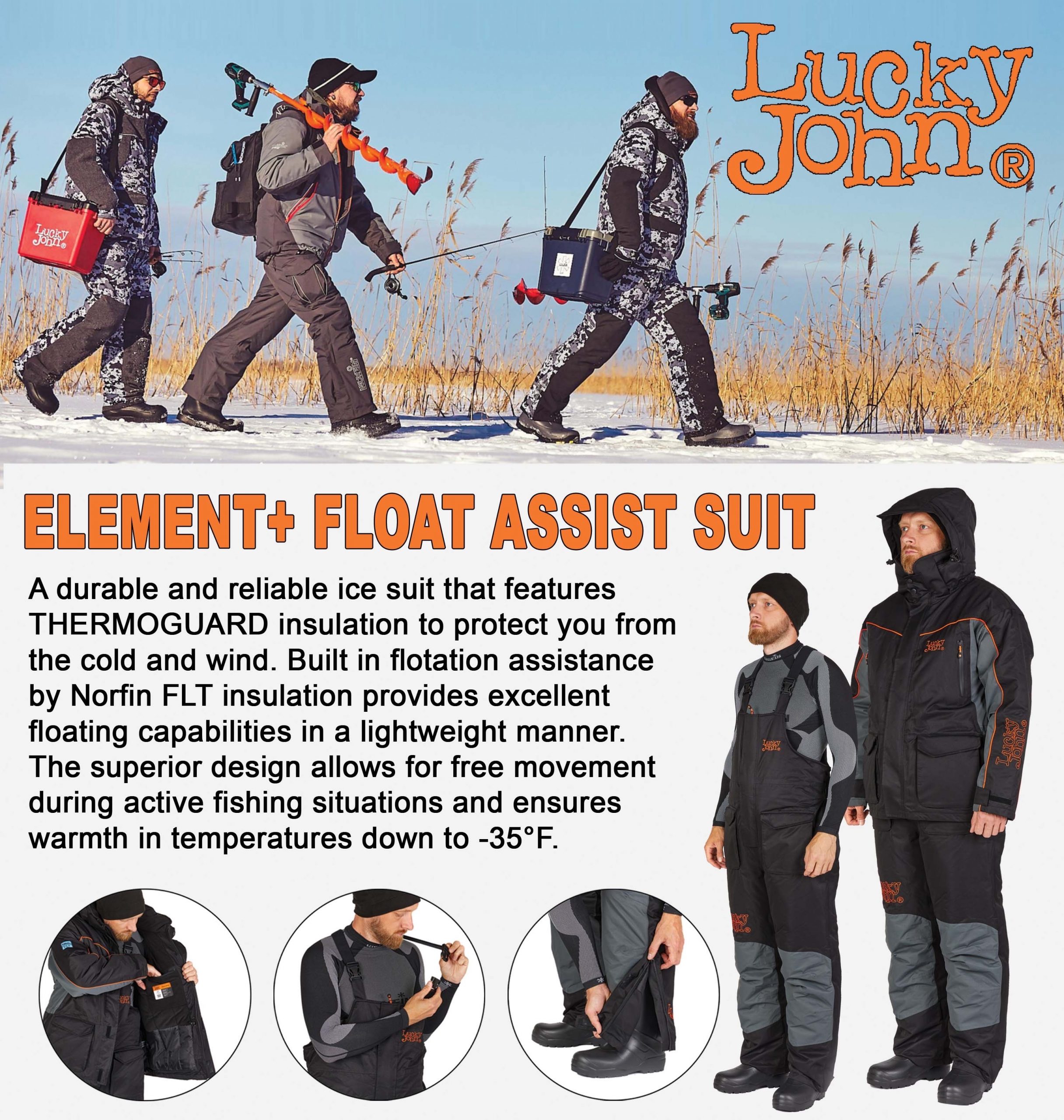 LUCKY JOHN® ELEMENT FLOAT ASSIST SNOWSUIT – Moxy's Bait & Tackle
